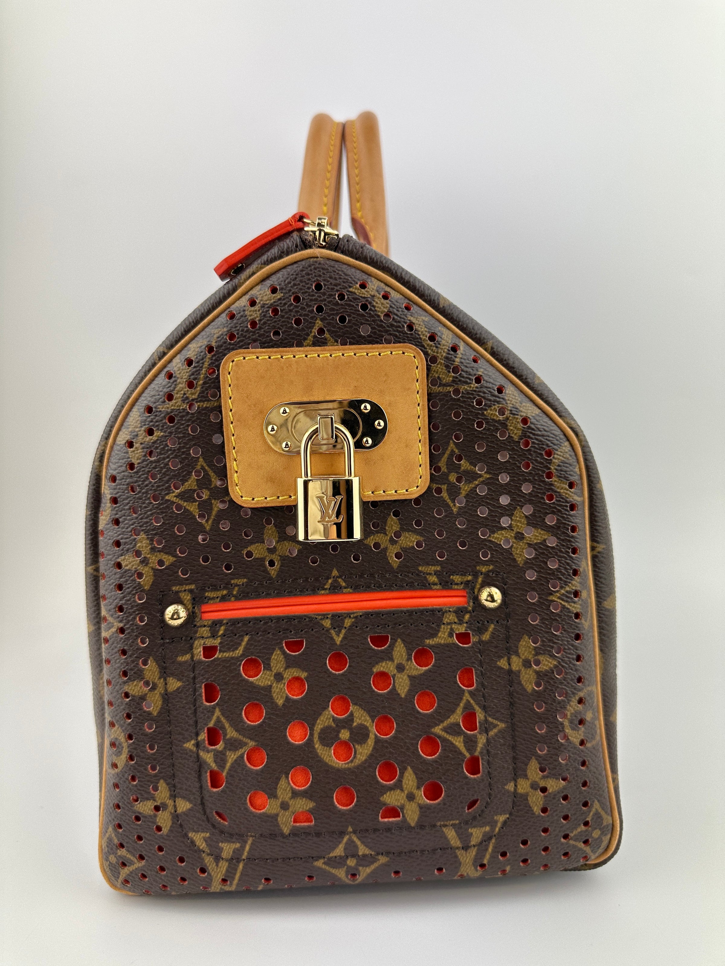 Limited Edition Speedy 30 Monogram Perforated Orange Bag