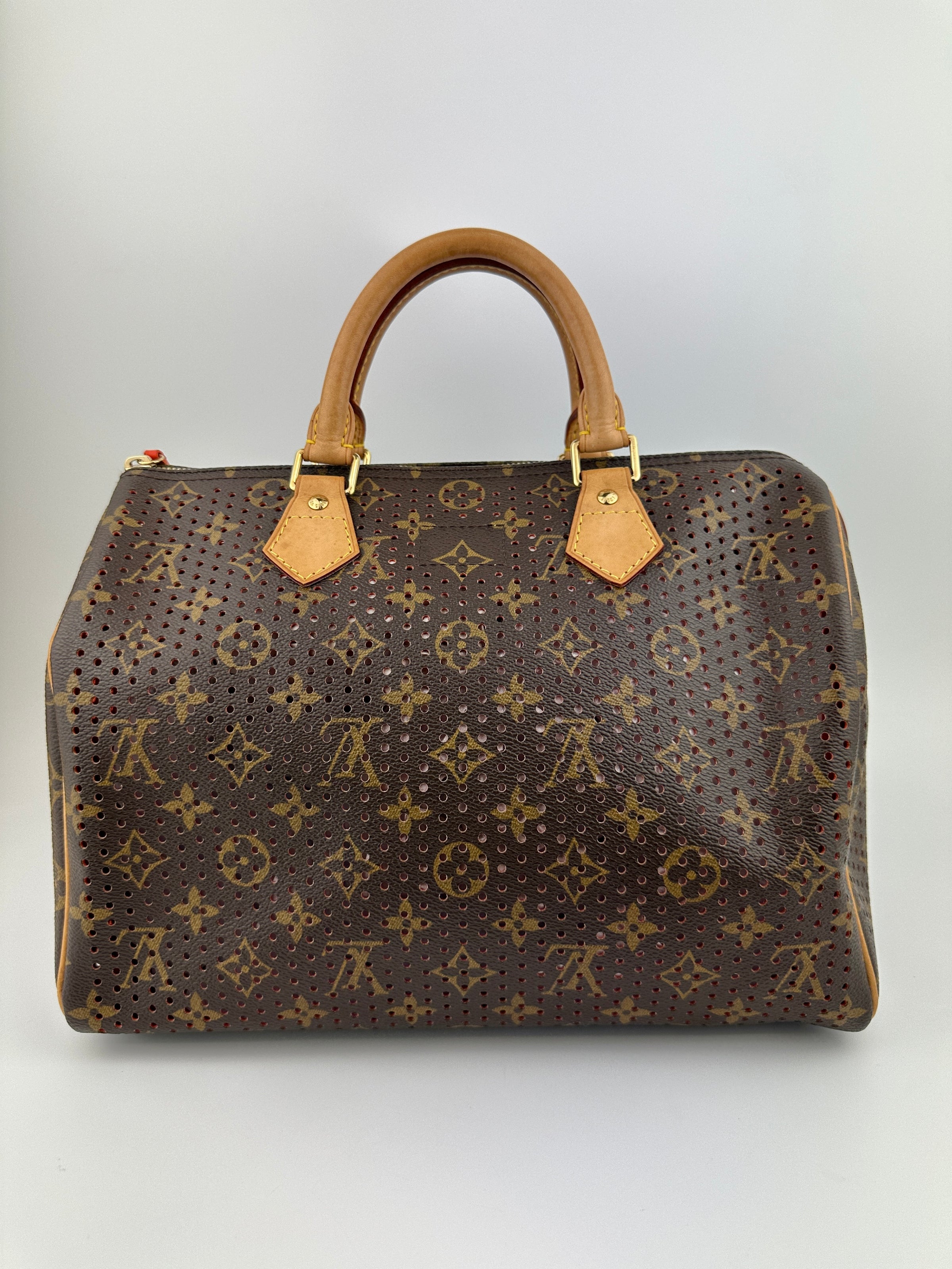 Limited Edition Speedy 30 Monogram Perforated Orange Bag