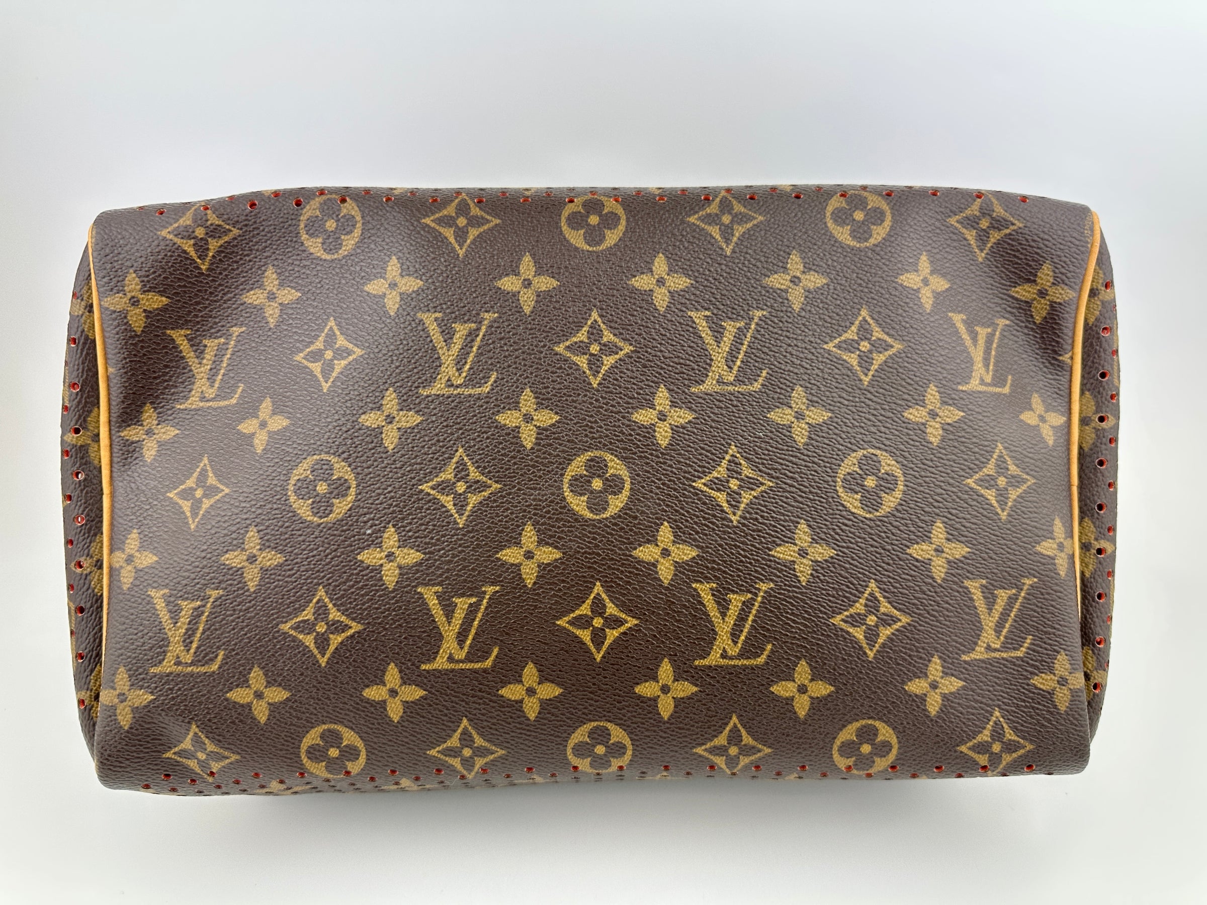 Limited Edition Speedy 30 Monogram Perforated Orange Bag