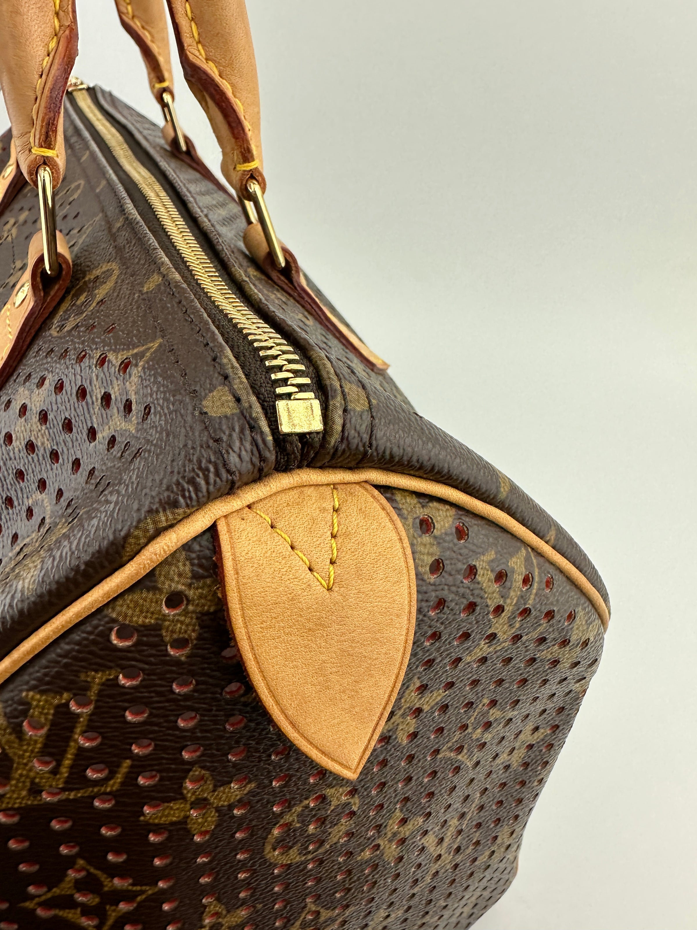 Limited Edition Speedy 30 Monogram Perforated Orange Bag