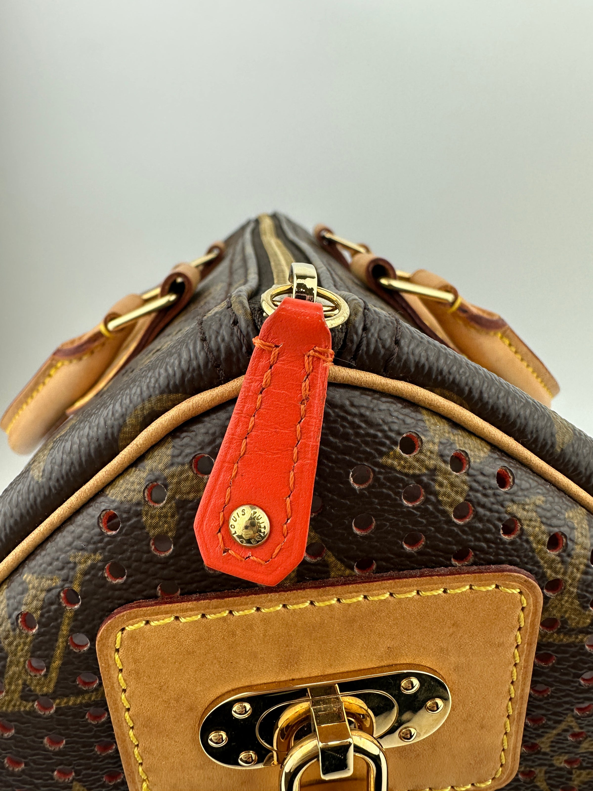 Limited Edition Speedy 30 Monogram Perforated Orange Bag