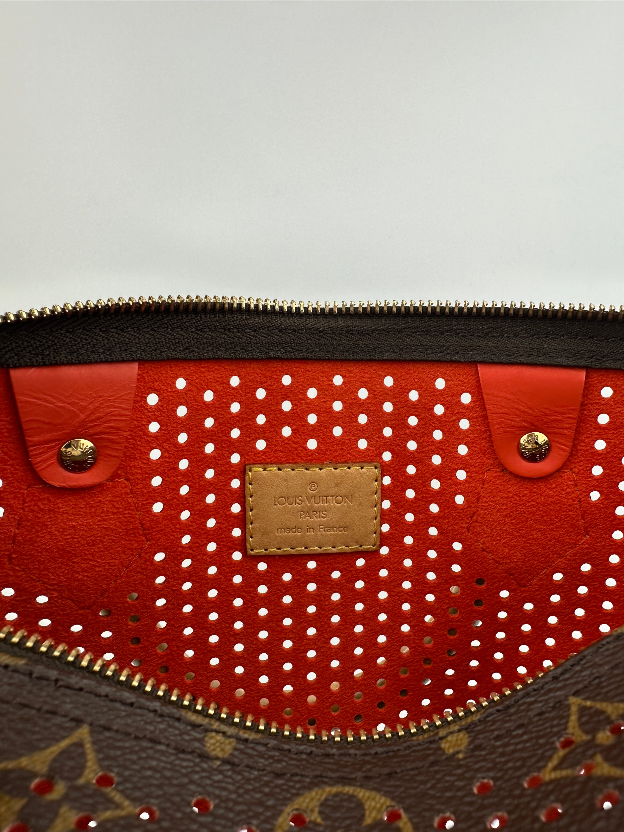 Limited Edition Speedy 30 Monogram Perforated Orange Bag