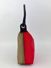 Le Pliage Re-Play Red/Khaki Nylon Top Handle Bag - Glampot
