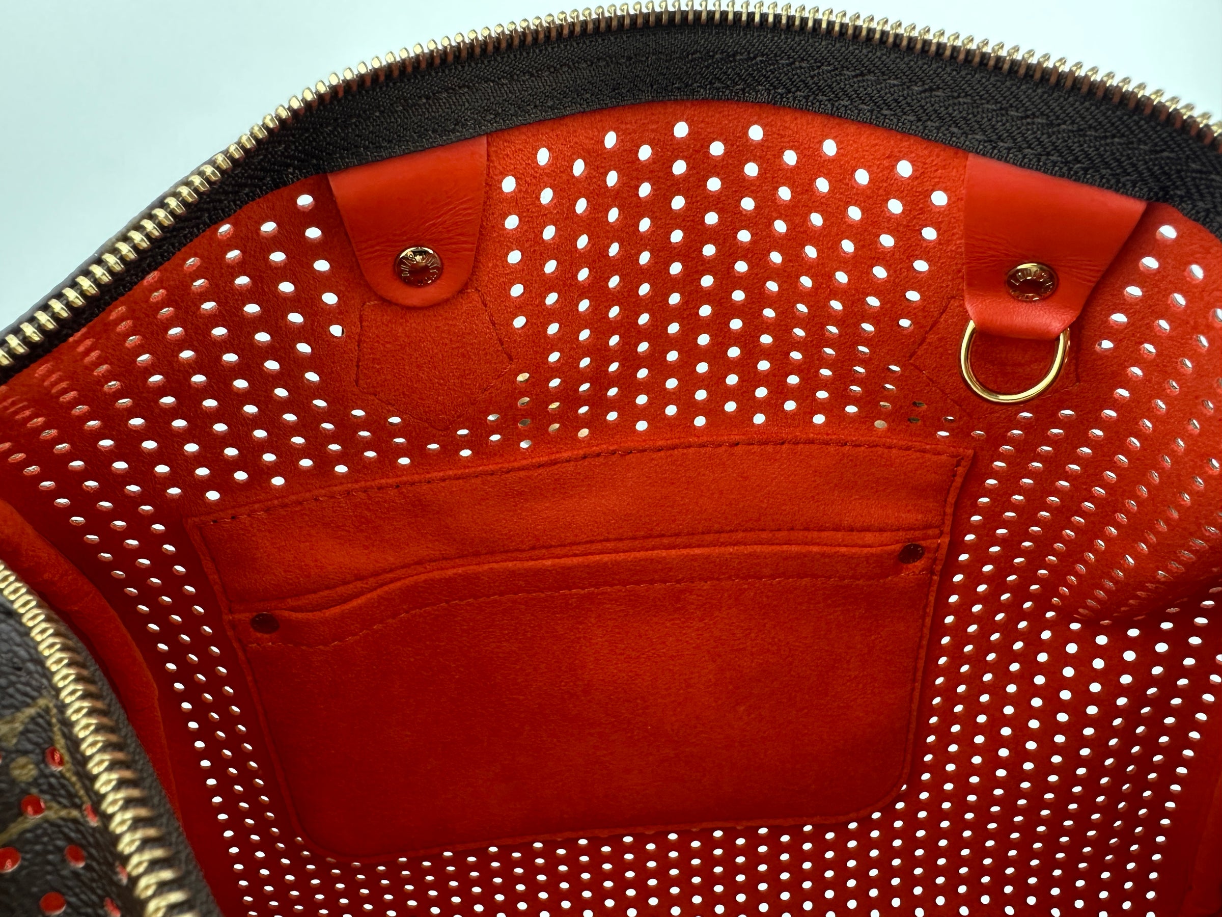 Limited Edition Speedy 30 Monogram Perforated Orange Bag