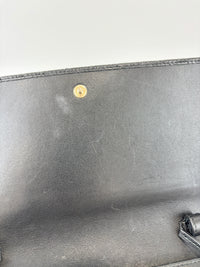 Micro Guccissima Flap Wallet on Chain in Black