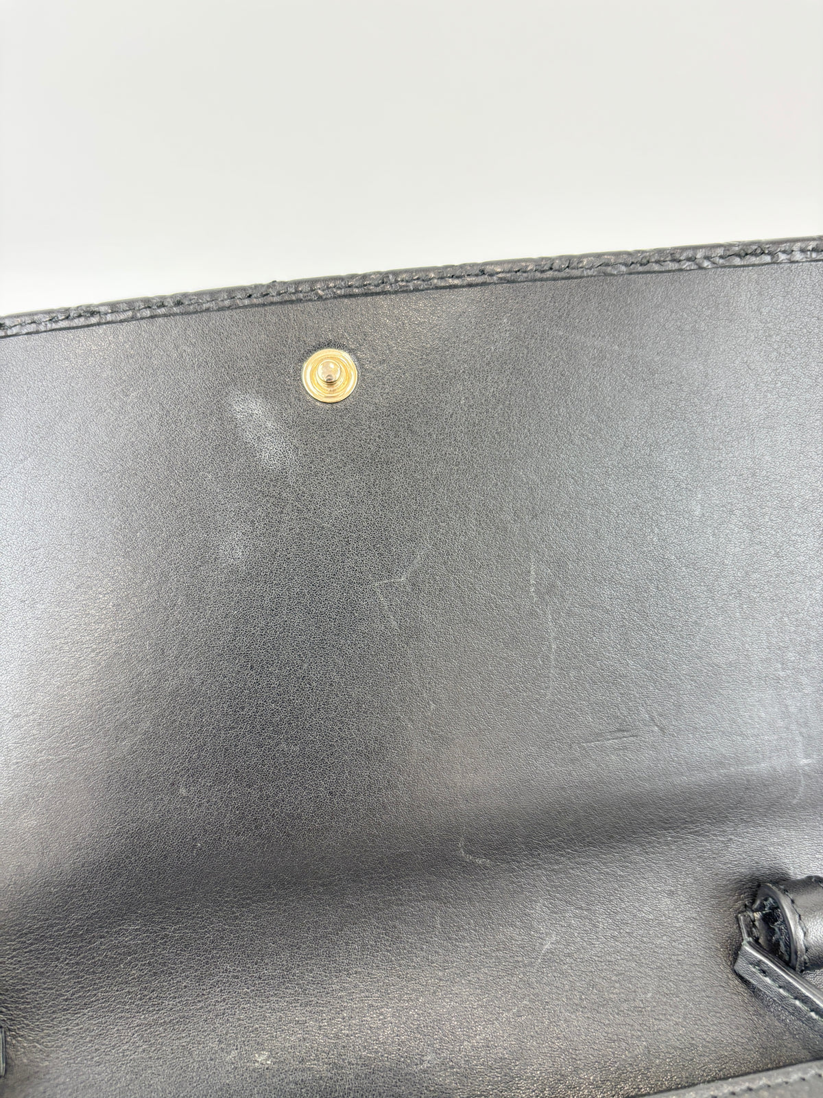 Micro Guccissima Flap Wallet on Chain in Black
