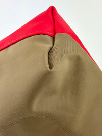 Le Pliage Re-Play Red/Khaki Nylon Top Handle Bag - Glampot