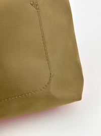 Le Pliage Re-Play Red/Khaki Nylon Top Handle Bag - Glampot