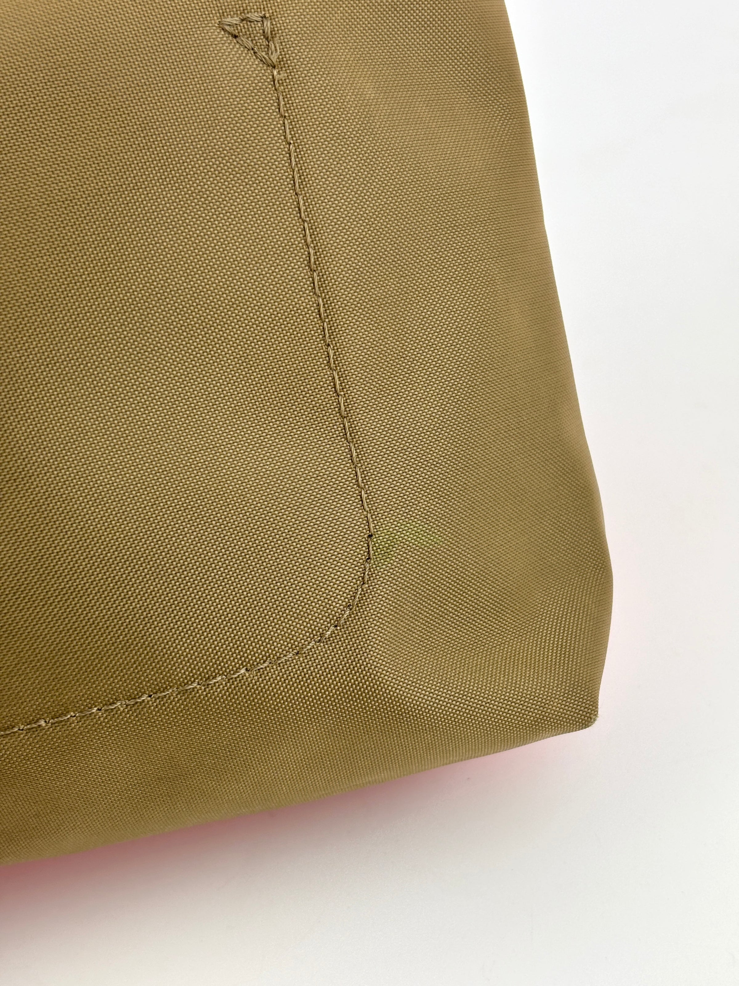 Le Pliage Re-Play Red/Khaki Nylon Top Handle Bag - Glampot