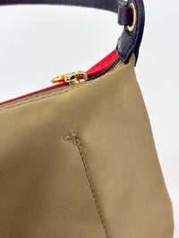 Le Pliage Re-Play Red/Khaki Nylon Top Handle Bag - Glampot