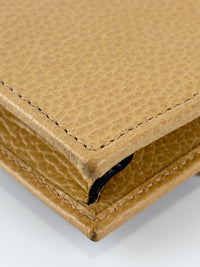 Interlocking G Wallet on Chain in Light Brown Pebbled Leather