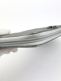 Boy Silver Chevron Quilted Zip Around Wallet RHW