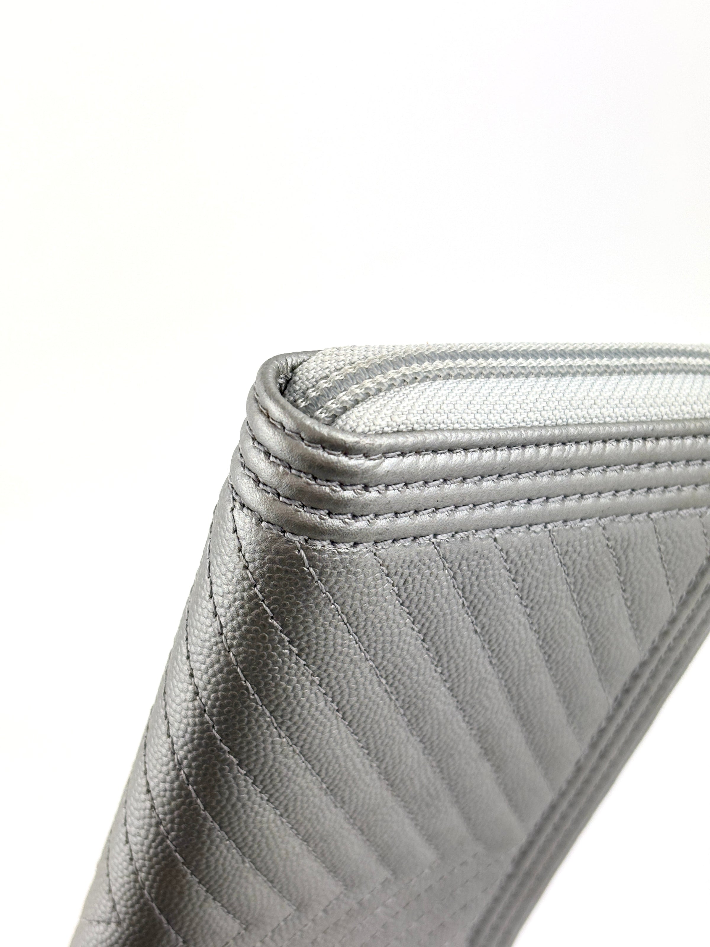 Boy Silver Chevron Quilted Zip Around Wallet RHW