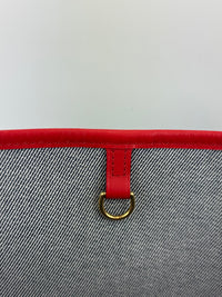 Neverfull MM NM Blue Rouge Damier Monogram Denim Patchwork Bag