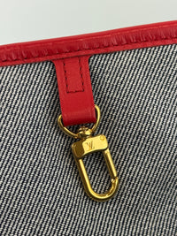 Neverfull MM NM Blue Rouge Damier Monogram Denim Patchwork Bag