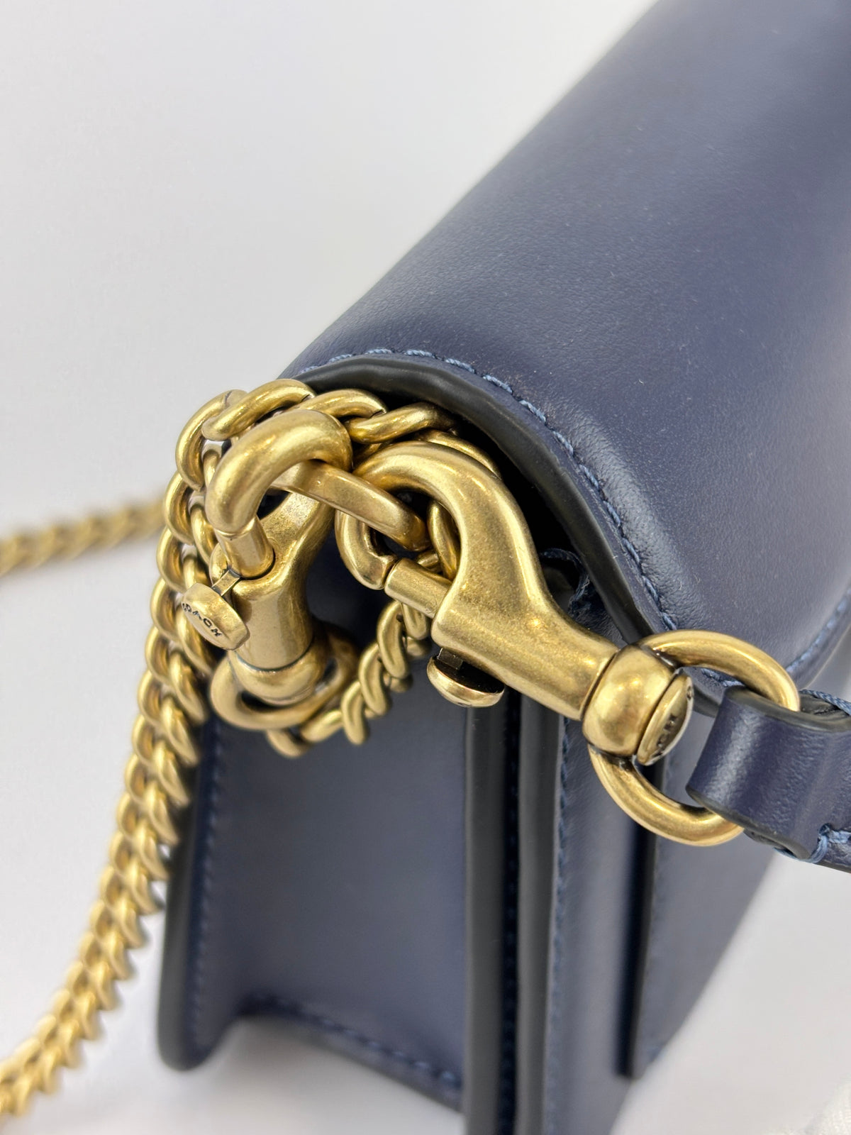 CDD66 Tabby Chain Crossbody Bag 19 in Blue Crystal Embellished Logo