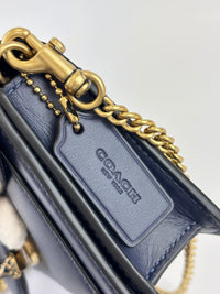 CDD66 Tabby Chain Crossbody Bag 19 in Blue Crystal Embellished Logo