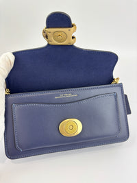 CDD66 Tabby Chain Crossbody Bag 19 in Blue Crystal Embellished Logo