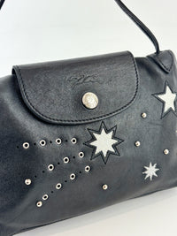 Le Pliage Etoile Star Crossbody Bag Black and Silver