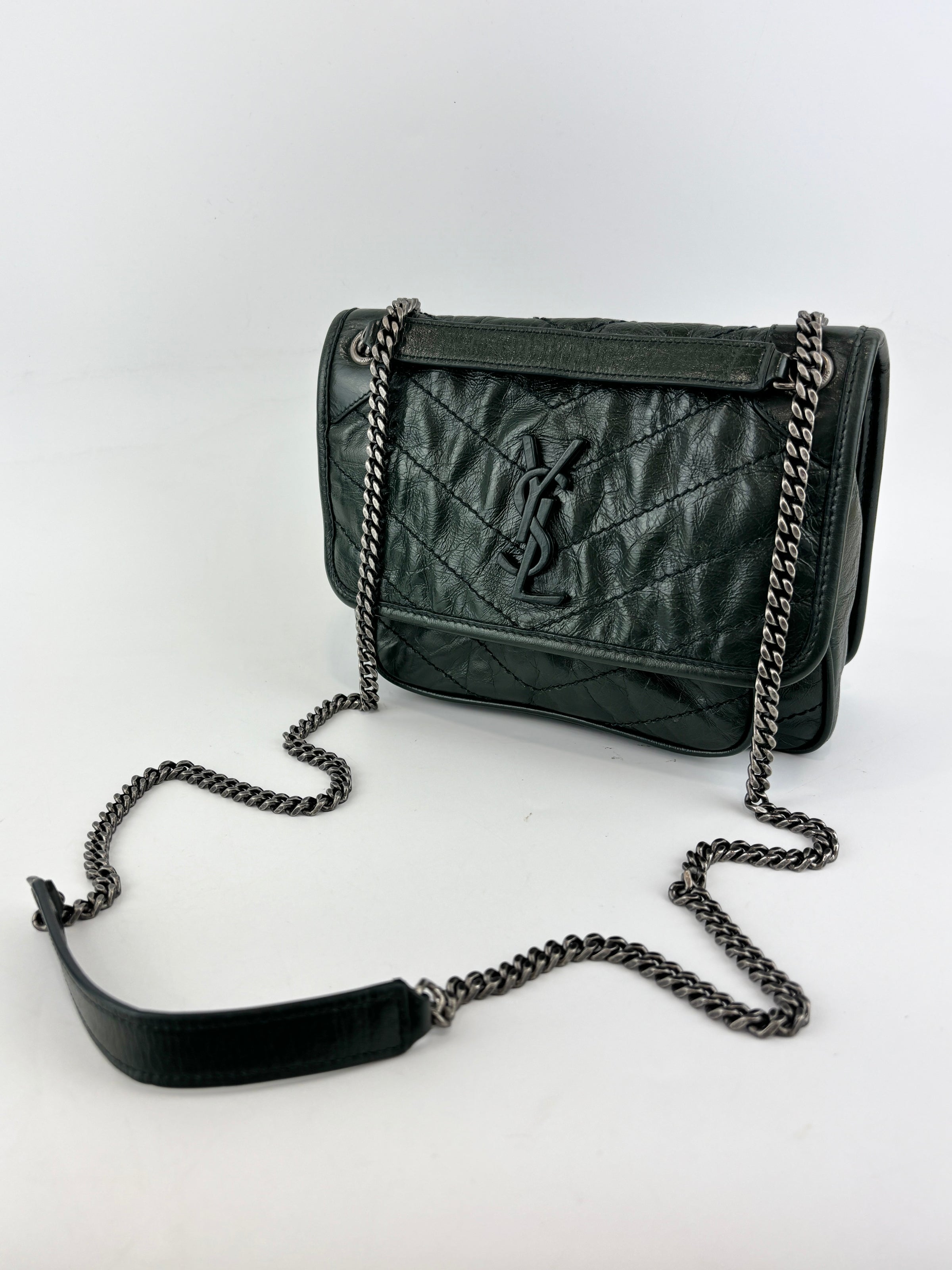 Baby Niki Dark Green Vintage Crinkled Leather