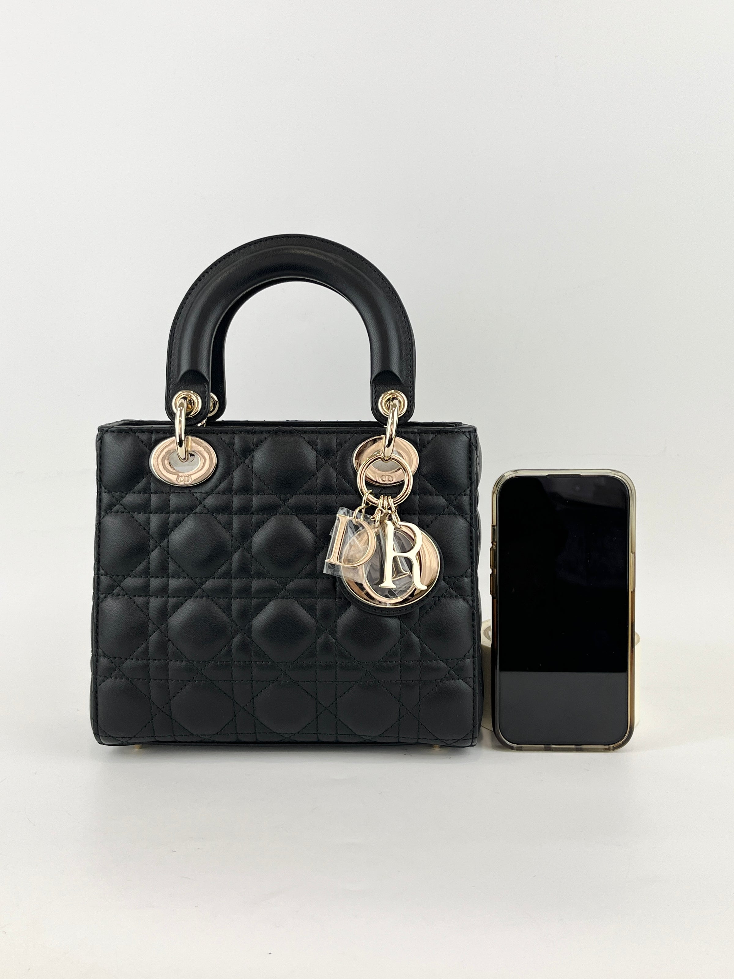 Small Lady Dior My ABCDior in Black Cannage Lambskin LGHW