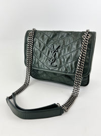 Baby Niki Dark Green Vintage Crinkled Leather