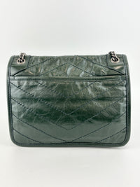 Baby Niki Dark Green Vintage Crinkled Leather