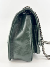 Baby Niki Dark Green Vintage Crinkled Leather