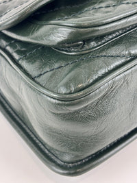 Baby Niki Dark Green Vintage Crinkled Leather
