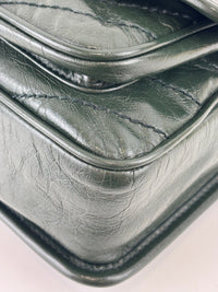 Baby Niki Dark Green Vintage Crinkled Leather