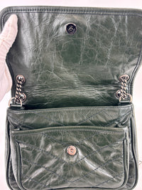 Baby Niki Dark Green Vintage Crinkled Leather