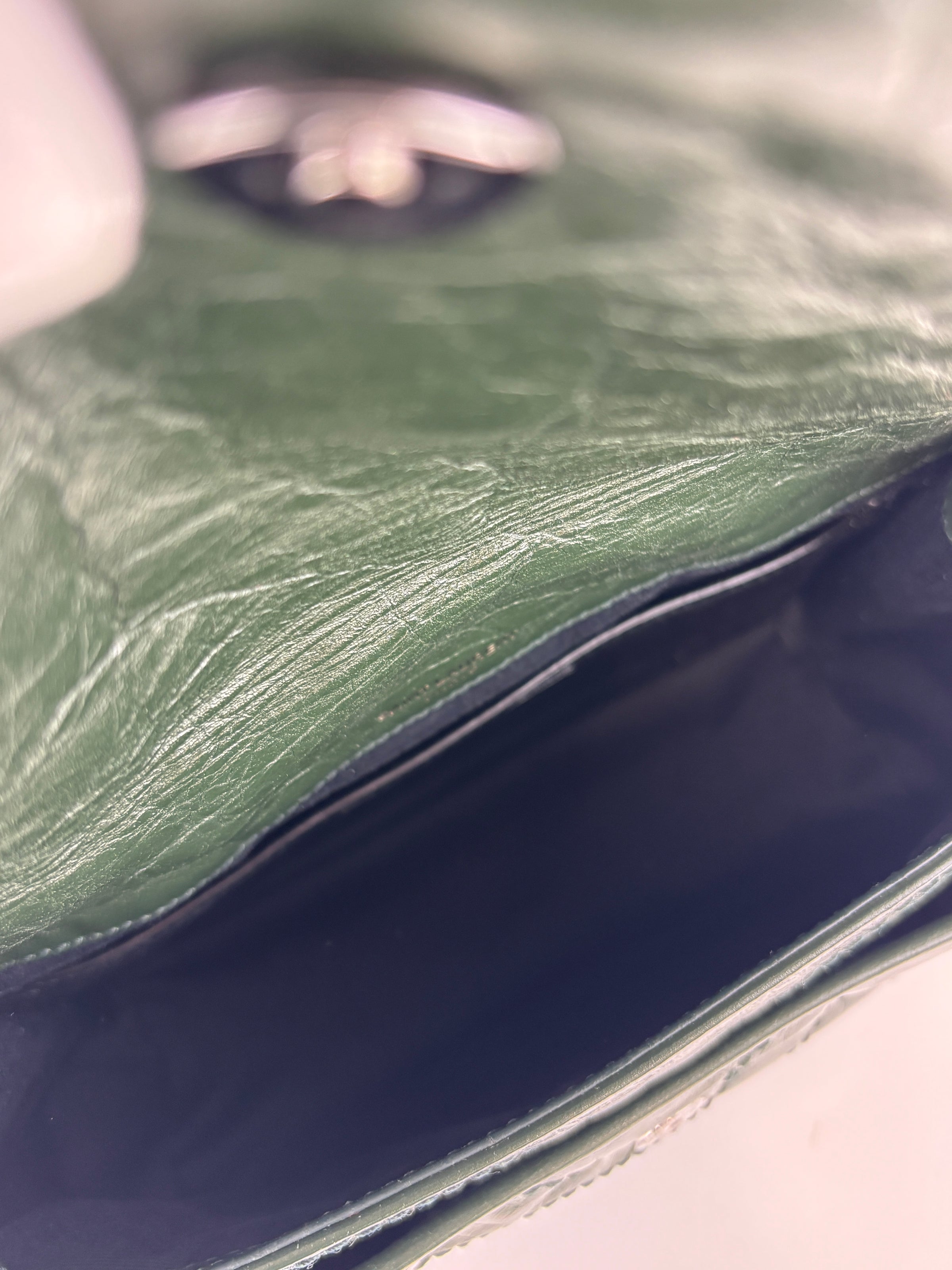 Baby Niki Dark Green Vintage Crinkled Leather