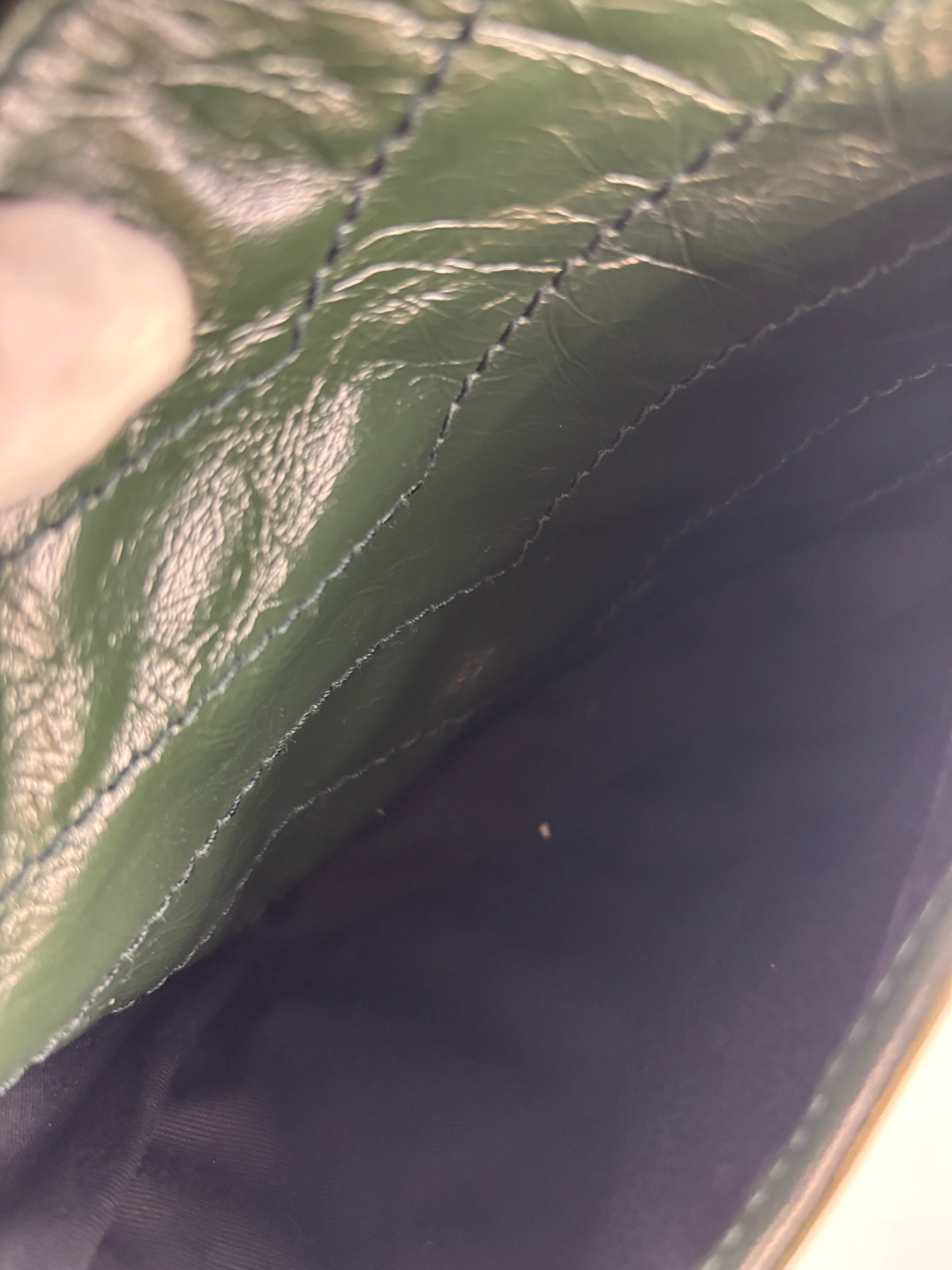 Baby Niki Dark Green Vintage Crinkled Leather
