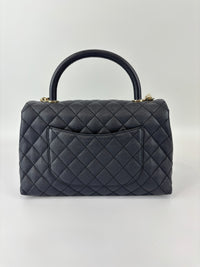 29cm Medium Coco Handle in Navy Caviar GHW