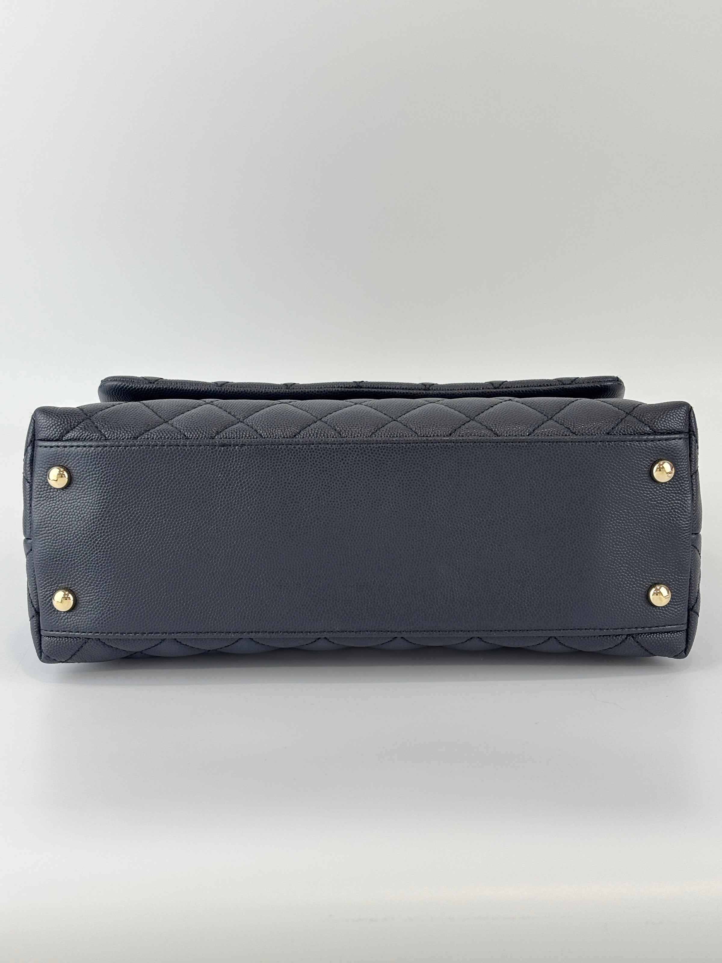 29cm Medium Coco Handle in Navy Caviar GHW
