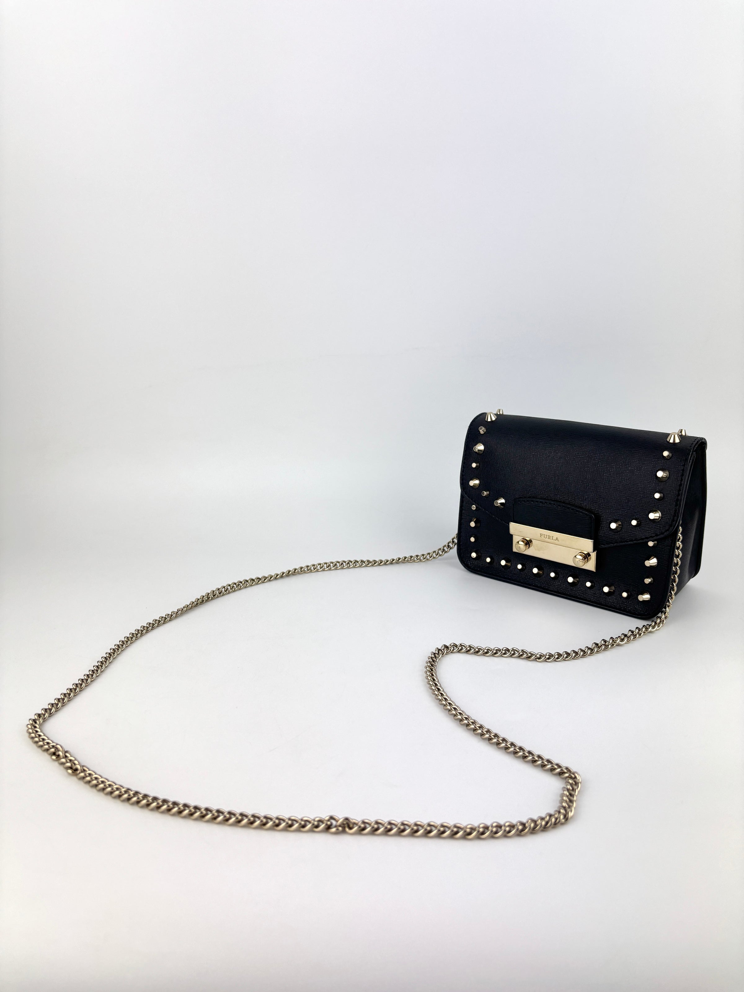 Metropolis Mini Studded Black Bag - Glampot