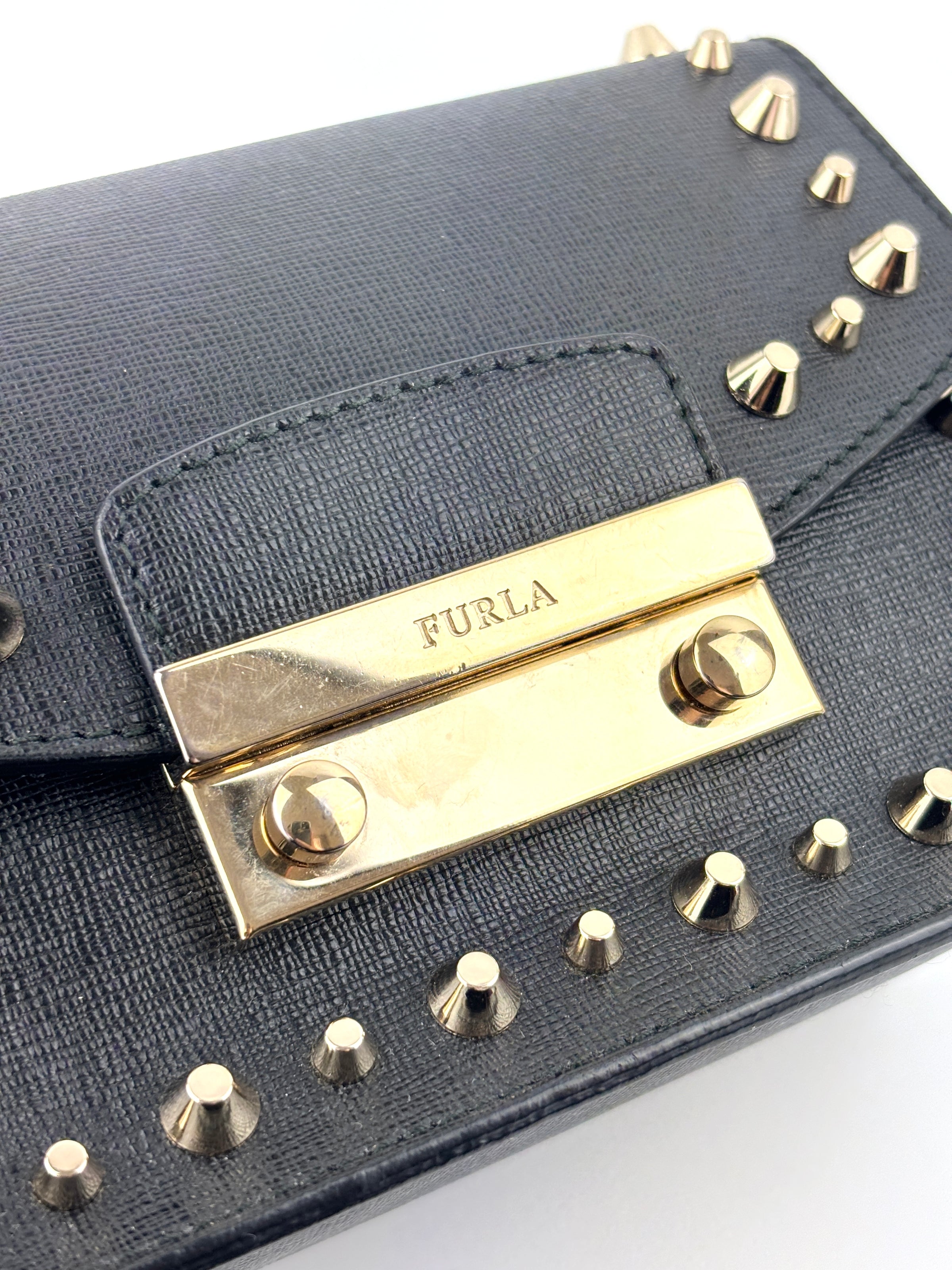 Metropolis Mini Studded Black Bag - Glampot