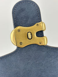 B2081-636 Top Handle Bag in Blue Leather