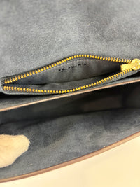 B2081-636 Top Handle Bag in Blue Leather