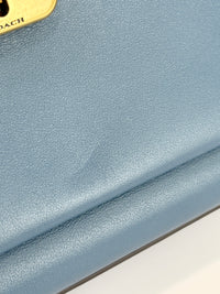 B2081-636 Top Handle Bag in Blue Leather