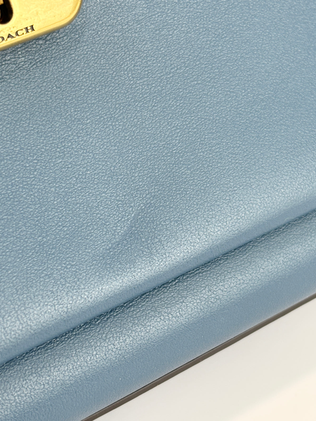 B2081-636 Top Handle Bag in Blue Leather