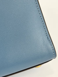 B2081-636 Top Handle Bag in Blue Leather