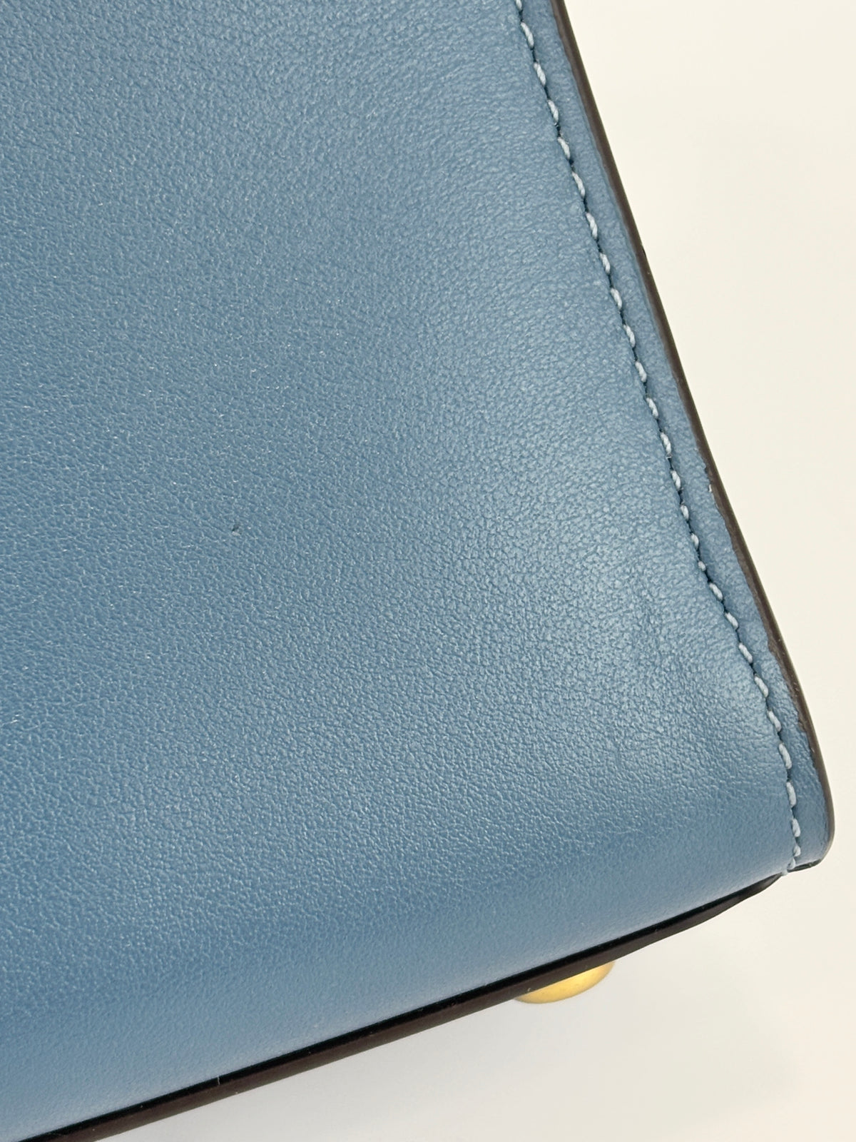 B2081-636 Top Handle Bag in Blue Leather