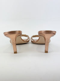 Whitney 55 Mules in Laminated Lizard-Embossed Leather Size 39.5