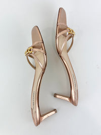 Whitney 55 Mules in Laminated Lizard-Embossed Leather Size 39.5