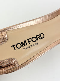 Whitney 55 Mules in Laminated Lizard-Embossed Leather Size 39.5