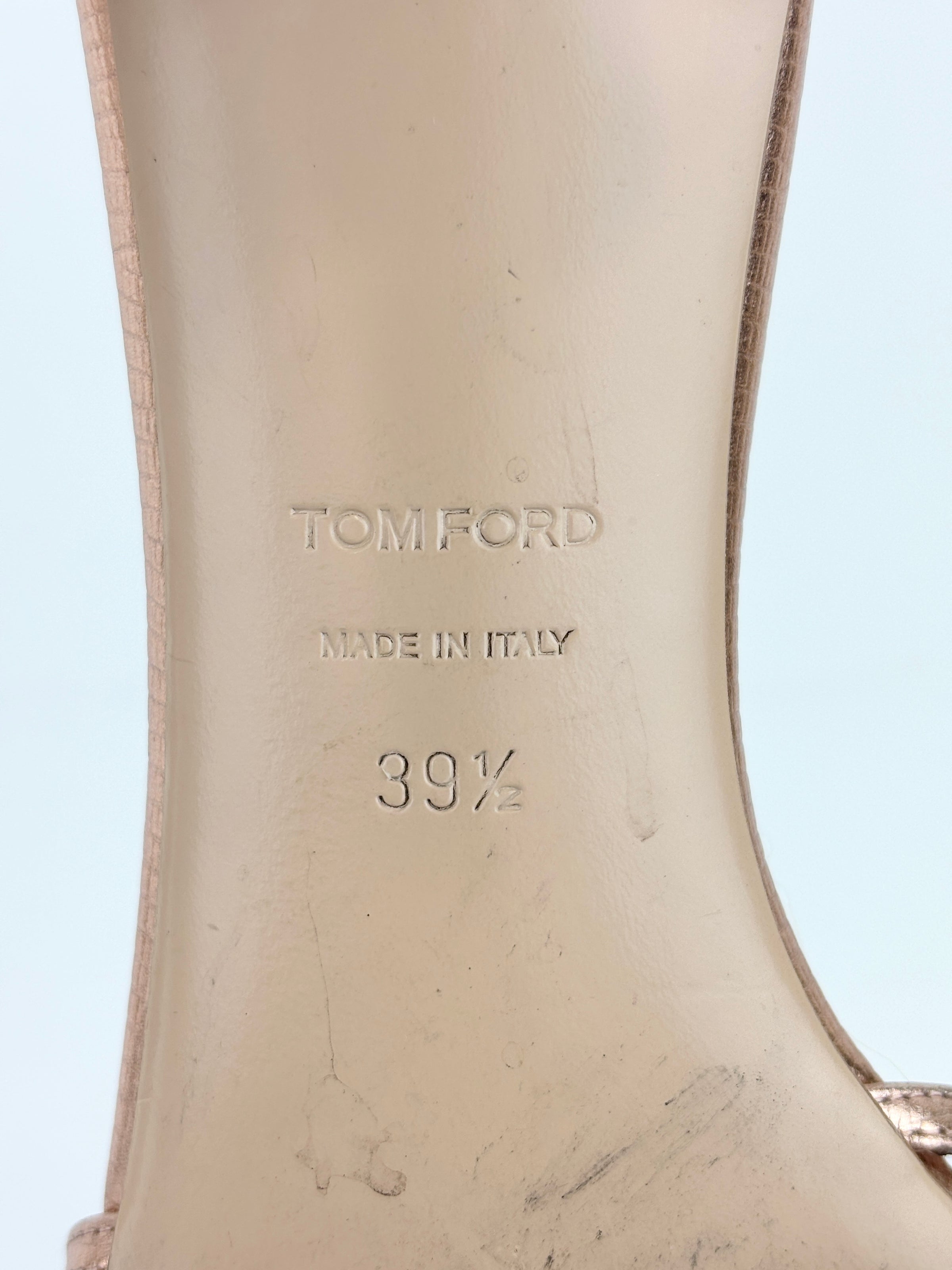 Whitney 55 Mules in Laminated Lizard-Embossed Leather Size 39.5