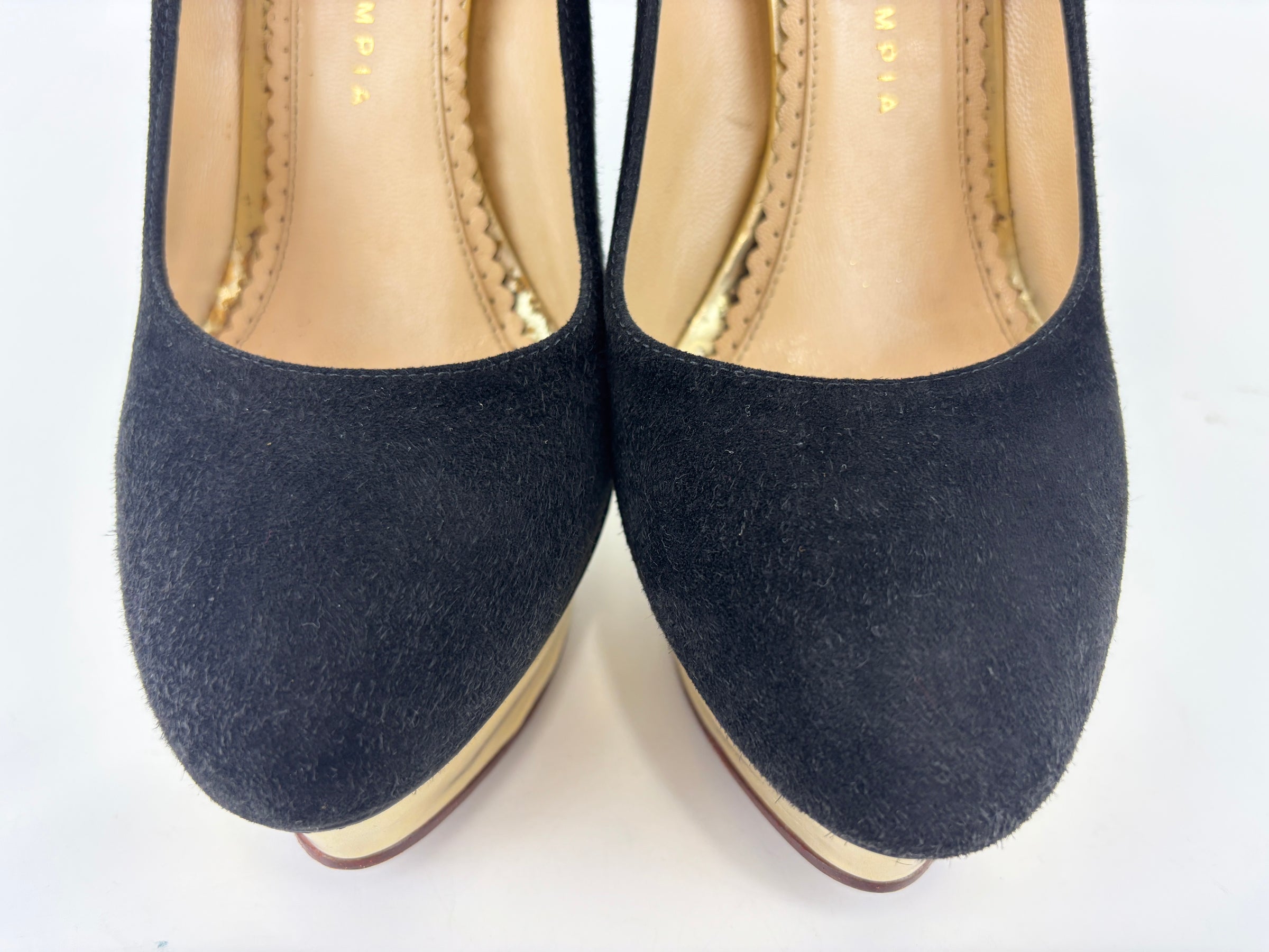 Dolly Platform Heels in Black Suede Size 39