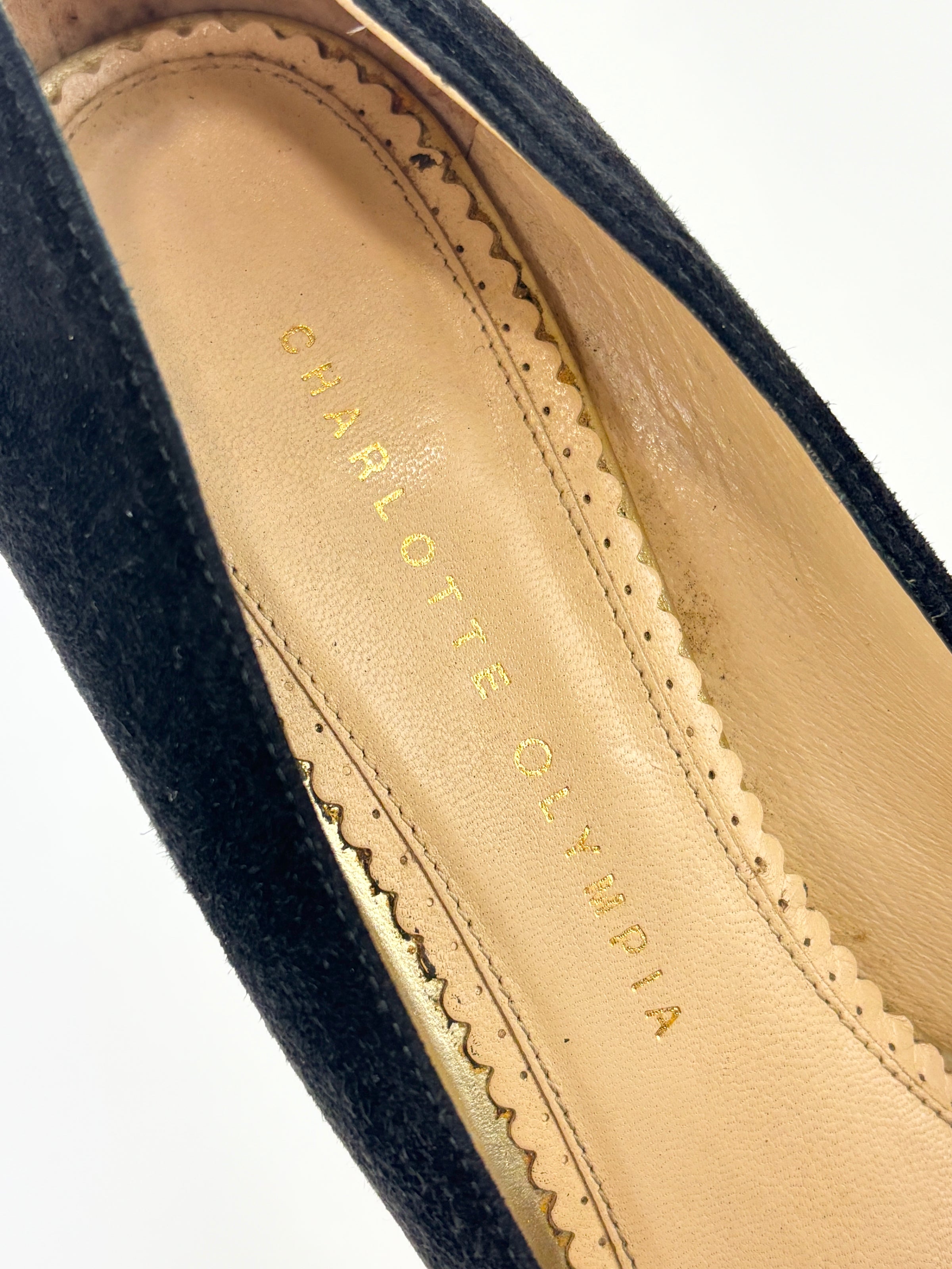 Dolly Platform Heels in Black Suede Size 39