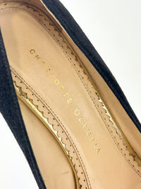 Dolly Platform Heels in Black Suede Size 39